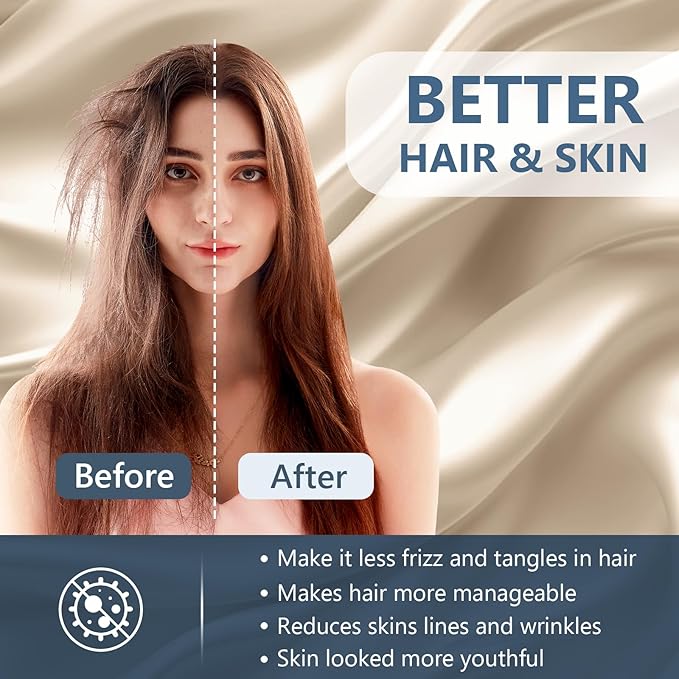 Silk Pillow Cases 2 Pack Queen Size Mulberry Silk Pillowcase Set of 2 for Hair and Skin 30 x 20 Inches 22 Momme Both Side Grade 6A Silk Soft Breathable Cooling with Hidden Zipper, Beige