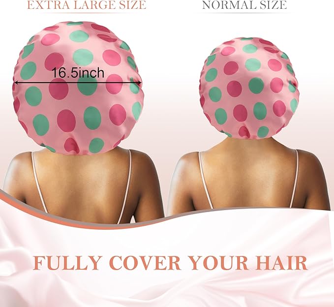 3Pcs Bonnets for Sleeping, Extra Satin Silk Bonnet for Sleeping Women with Tie Band for Curly Hair Jumbo Bonnet Braids