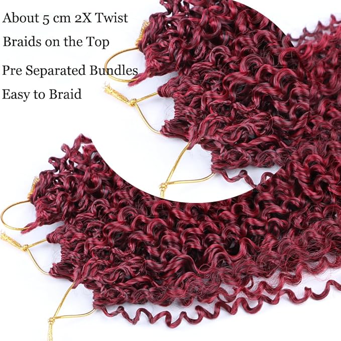 Passion Twist Hair Extensions Black to Red Curly Crochet Hair 12 Inch Short Curly Braiding Hair 3 Packs Ombre Crochet Braids with Curls for Black Women(12",1B Red)