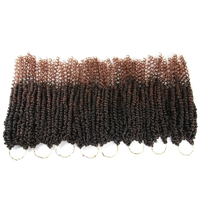 14 Inch 8 Packs/lot Passion Twist Crochet Hair Short Pre Looped Passion Twist Crochet Braids Bohemian Spring Twist Crochet Braiding Hair Curly End Wave Senegalese Twist Hair Extension For Women