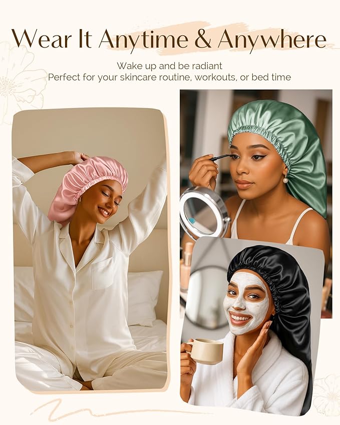 YANIBEST Long Bonnet Braid Bonnet for Sleeping Adjustable Satin Silk Bonnet for Braids Sleep Bonnet for Women Locs