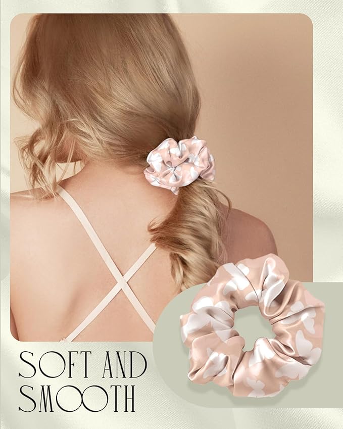 Mulberry Silk Pillow Case for Hair and Skin 19 Momme Standard 26"x20" Butterfly Silk Pillowcase with Eye Mask & Scrunchie Soft Silk Pillowcase Sleeping for Moms, Women