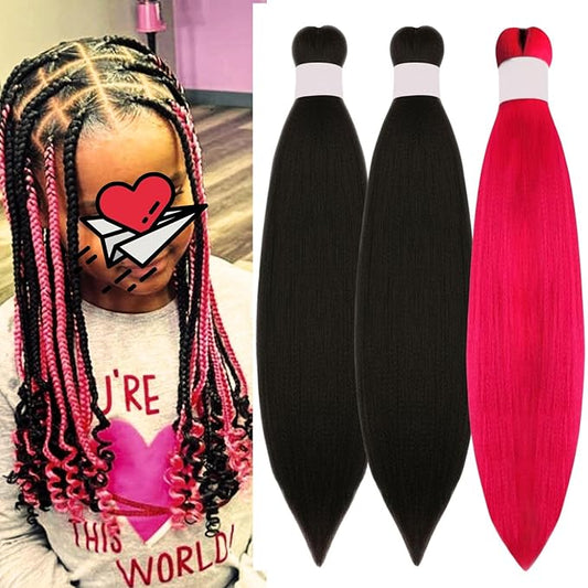 Kids Braiding Hair Pre stretched 16 inches Yaki ez Braid Braiding Hair for Kids Knotless Braids