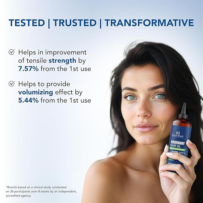 Botanic Hearth Hair Oil for Hair Growth | Rosemary Oil for Hair Growth with Biotin, Castor & Jojoba | Scalp Oil & Dry Scalp Treatment | Color Safe | All Hair Types | 4 Fl Oz