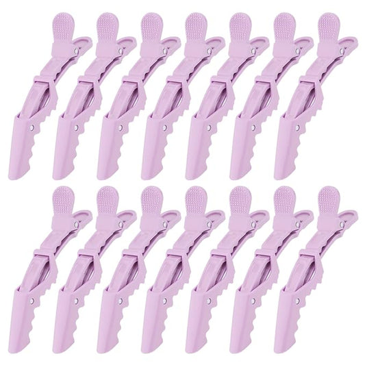 Ondder 14 Pcs Purple Alligator Hair Clips for Styling Sectioning Larger Salon Pro Barber Hair Clips for Coloring Cutting Big Alligator Clips for Hair Styling Accessories for Women Men