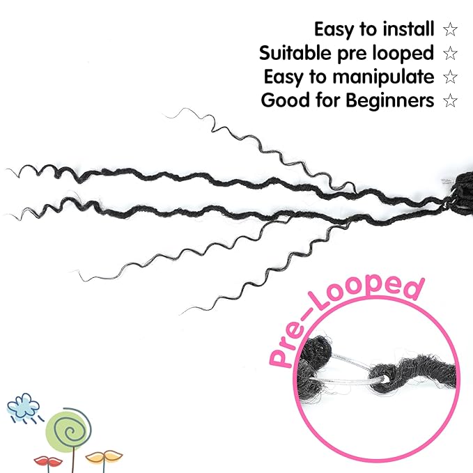 Fulcrum Goddess Locs Crochet Hair 22 Inch, 8 Packs New Faux Locs Crochet Hair for Black Women, Crochet locs with Curly Ends (22Inch (Pack of 8), 1B#)