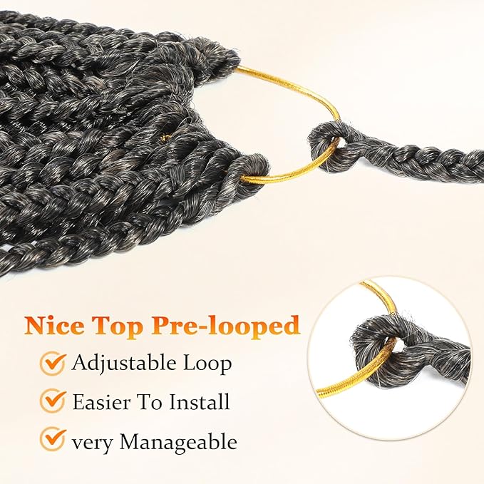 9 Packs Goddess Box Braids Crochet Hair Boho Box-Braids With Curly Ends Crochet-Hair For Black Women, 12 Inch Pre Looped Bohemian Crochet Box-Braiding (12Inch 9 Packs,T27)