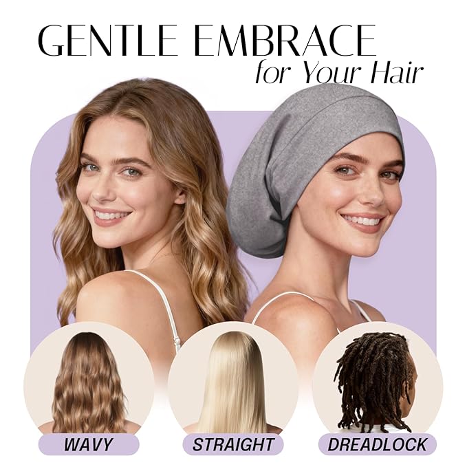 OLESILK Silk Bonnet for Long Hair: 100% Mulberry Silk for Sleeping Women&Men, Extra Large Loc Cap for Braids, Adjustable