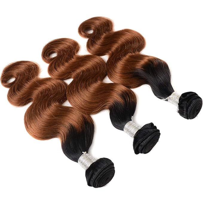Ombre Human Hair Bundles 1b/30 Brazilian Two Tone Ombre Body Wave One Bundle 20inch 100% Unprocessed Virgin Human Hair Bundles Weaves Extensions for Women