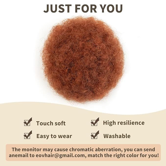 isheeny Small Human Hair Bun For Kids Age 2-5 Human Hair Bun Small Drawstring Ponytail For Little Girls, Curly Fake Hair Bun Natural, Soft, And Durable For Repeated Use (30#, Small 1pcs)