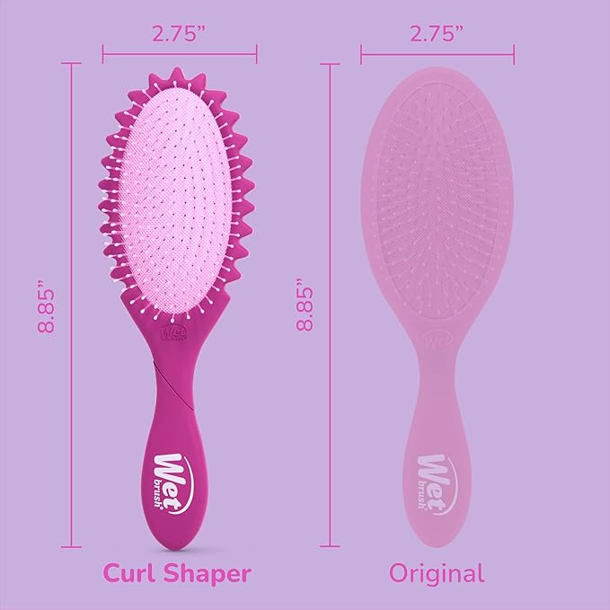 Wet Brush Curl Shaper Detangler Brush, Purple, Curl Defining for Curly, Wavy, and Coily Hair Types, IntelliFlex Bristles Detangle for Frizz-Free Shaping, Made for Women, Men & Kids