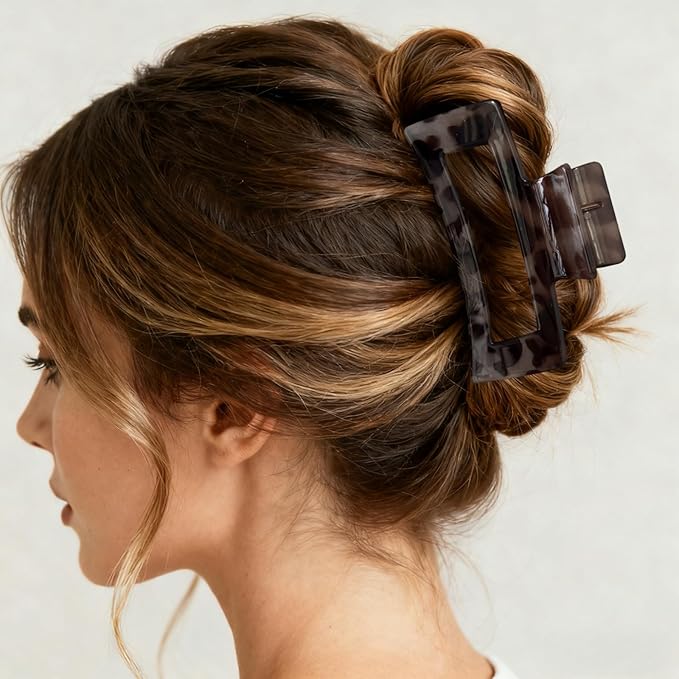 6 Pieces Hair Claw Clips for Women, Tortoise Shell Hair Claw Clip Strong Hold Non-slip Jaw Clips for Women