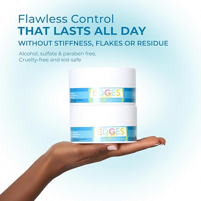 Strong Edge Control for 4c Black Hair with Coconut Oil, Biotin & Castor Oil - Edge Control for Black Hair - Strong Hold Gel for 4c Natural Hair, Long-Lasting Hold that Helps Support Hair Growth 5oz