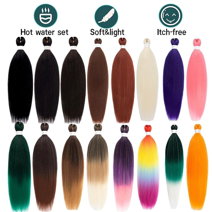 Kids Braiding Hair 14 Inch Pink 6 Packs short braid Hair Extensions Professional Synthetic Braid Hair Crochet Braids, Soft Yaki Texture, Hot Water Setting (14Inch,Pink#).