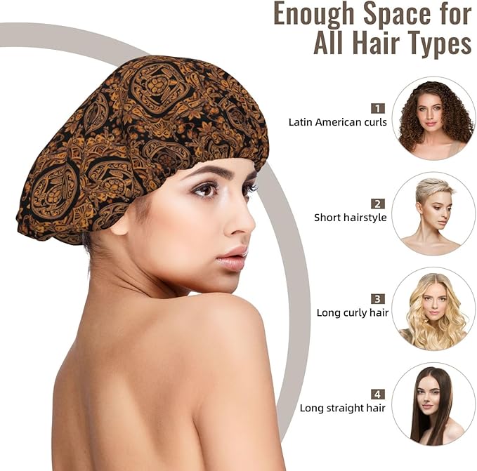 Satin Silk Bonnet for Sleeping Women Double Layer Sleep Hair Bonnets Caps for Curly Braid Hair