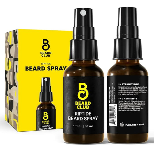 The Beard Club Riptide Beard Softening Spray by Beard Club - Nourishing & Styling Formula for Enhanced Beard Growth, Softness & Shine - Enriched with Natural Ingredients for Healthy Facial Hair