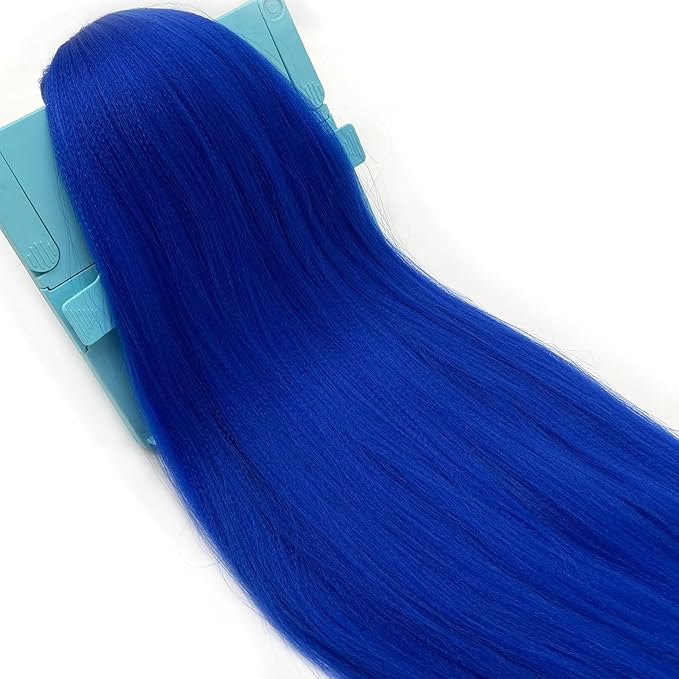 UPruyo Blue Braiding Hair Pre Stretched 26 inch Long Kids Prestretched Braiding Hair Extensions for Micro Box Braids Synthetic Clean Therapy Knotless Braiding Hair (Blue 3packs)