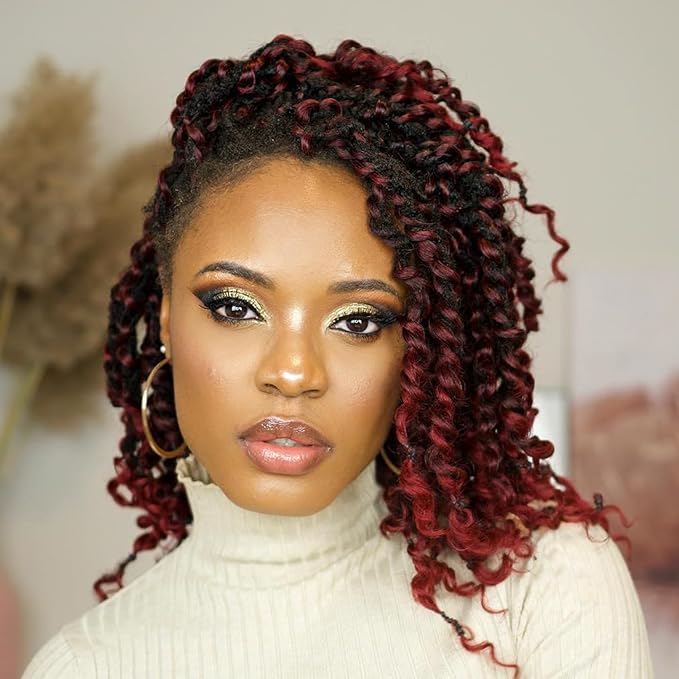 Passion Twist Crochet Hair, Passion Twist Hair 12Inch 8 Packs, Short Passion Twist Crochet Hair for Black Women, twist crochet hair, Passion Twist Curly Crochet Hair Tbug…