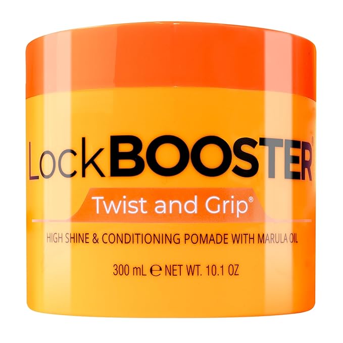 Style Factor Lock BOOSTER Twist & Grip Braid Gel (10.1 Oz.) with Marula Oil — Strong Hold, Flake-Free, Frizz-Free Hair Braiding Gel for Defined & Long-Lasting Twists, Locs & Braids