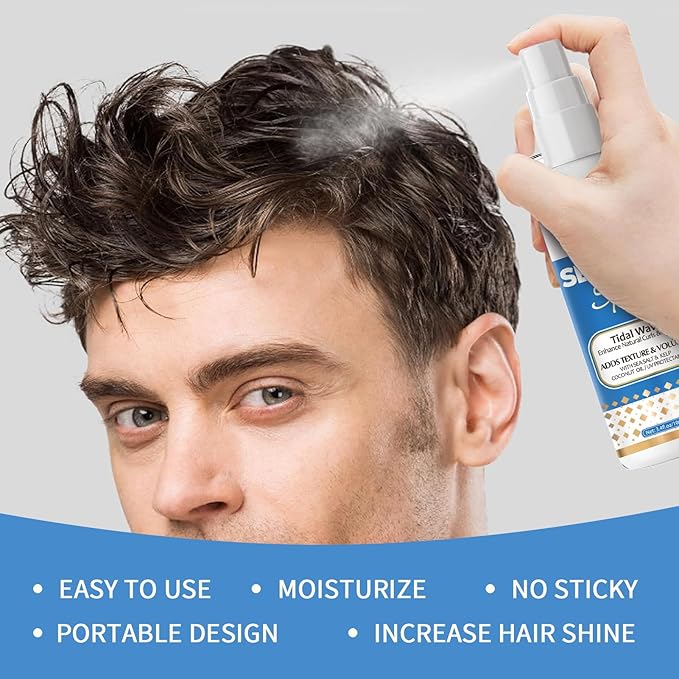 Curl Cream for Men Hair Styling Cream For Wavy and Curly - Mens Curly Hair Products Defines Curls, Tames Frizz, Adds Smoothness and Texture for Curl Without Crispiness - Sea Salt Spray Hold Beach Easy