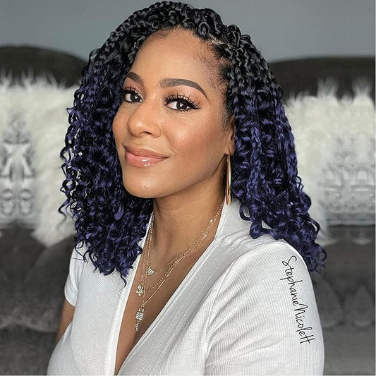 8 Packs Crochet Box Braids- Boho Box Braids Crochet Braids Hair Bohomian Box Braid Crochet Hair Synthetic Braiding Hair 14 Inch Goddess Box Braids Crochet Hair for Black Women (14(8Packs), 2/3#)