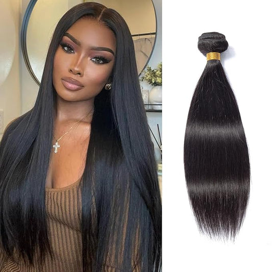 Brazilian Virgin Straight Hair One Bundles 18 Inch 100% Unprocessed Virgin Remy Hair Straight Human Hair Bundles Natural Black Bundles Weave Hair Extensions For Black Women