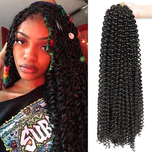 Dansama Passion Twist Hair 24 inch : Water Wave Crochet Hair Braiding Hair for Bohemian Crochet Braids Hair Extensions (24inch (Pack of 7), #4)