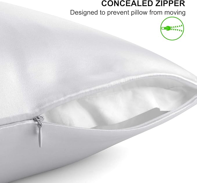 ALASKA BEAR 100% Pure Mulberry Silk Pillowcase for Curly Hair Wife Women Mother Her Grandma Pillow Slip Machine Washable Queen 20"x30" (1 Pack, Silver)