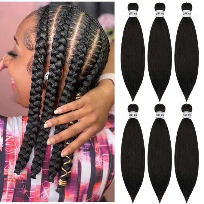 Kids Pre stretched Braiding Hair Bob Black Braiding Hair Pre stretched