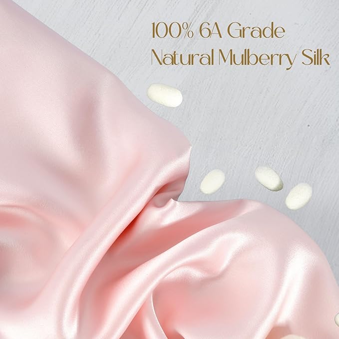 ZIMASILK 100% Pure Mulberry Silk Pillowcase for Hair and Skin Health,Soft and Smooth,Both Sides Premium Grade 6A Silk,600 Thread Count,with Hidden Zipper,1pc (Queen 20''x30'',Pink)