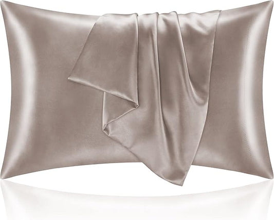 BEDELITE Satin Pillowcase for Hair and Skin, Super Soft and Cooling Similar to Silk Pillow Cases 2 Pack with Envelope Closure, Gift for Women Men(20"x36" King Size, Rose Taupe)