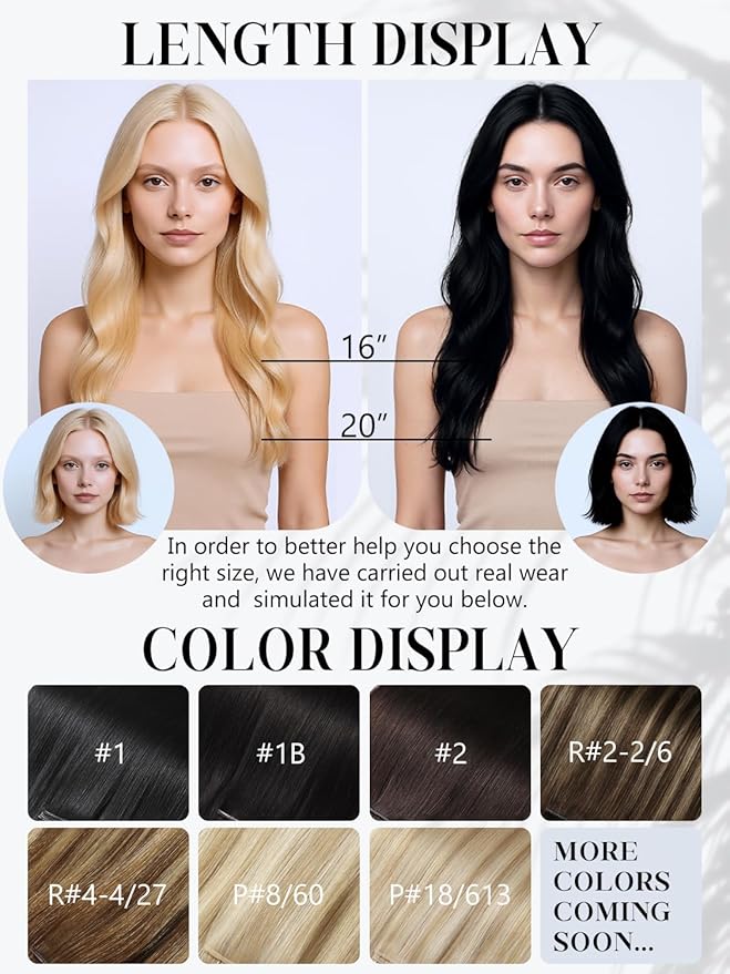 LOXXY Double Layered Butterfly Weft PU Hair Extension - 16 Inch 100g Invisible OVO Real Human Hair Extension - 1PCS Jet Black, No Glue Genius Weft Bead in Extensions Hair, Weft Width 31.5" (80cm)