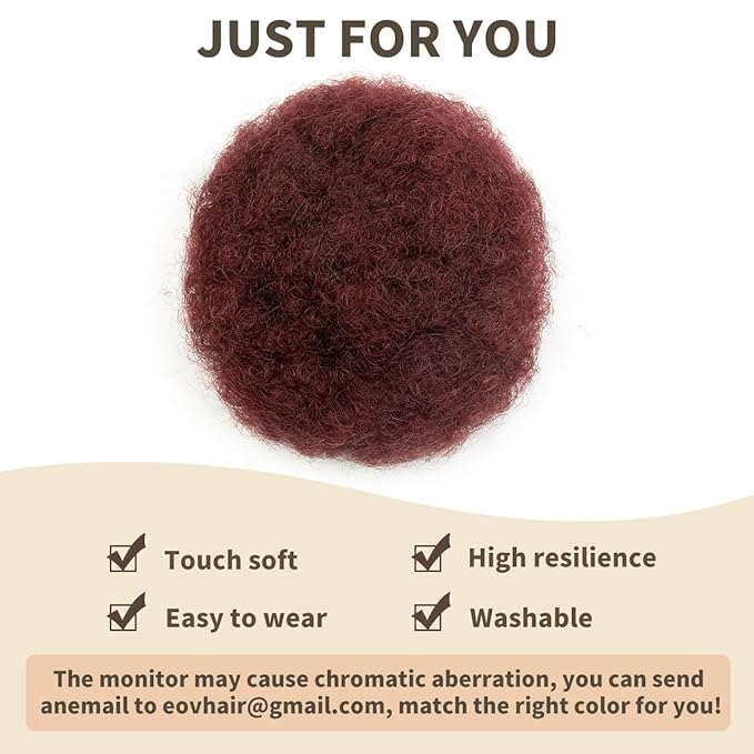 isheeny Small Human Hair Ponytail Extension For Kids 2-5 Years Old, 100% Human Hair Bun Small Drawstring Ponytail For Little Girls, Curly Hairpiece Natural, Soft, And Durable For Repeated Use