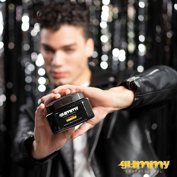 Gummy Professional Plus Hair Gel for Men and Women – Strong Hold Styling Gel for Slick Back Looks, Curls, Braids, Twists, and Edge Control – Clear Gel for Shine, Neat Styles, and Conditioning – 700 ml