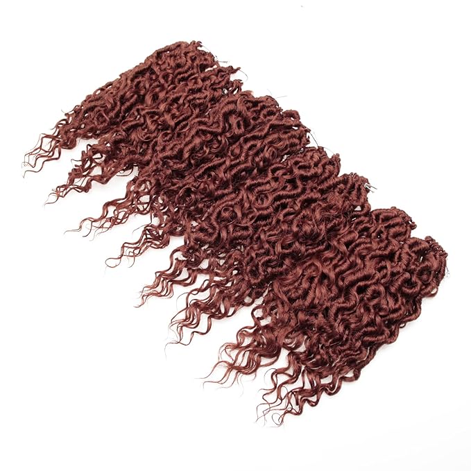 Goddess Locs Crochet Hair 10Inch 8Packs Curly Faux locs Crochet Hair Boho Locs Short River Locs Hippie Locs Bohemian Locs Crochet Braids for Black Women(350, 10inch(Pack of 8))