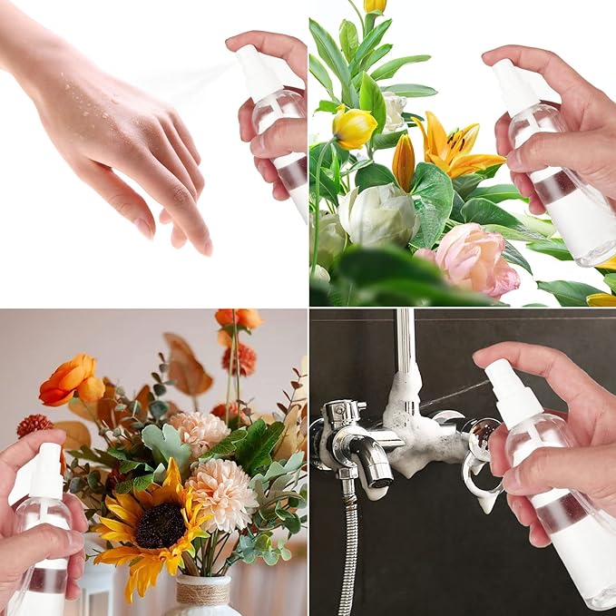 APACALI 30PCS 4 Oz Mini Mist Spray Bottle - Clear Fine Small Empty Travel Bottles - Reusable Liquid Containers for Perfume, Plant, Water (120ml)