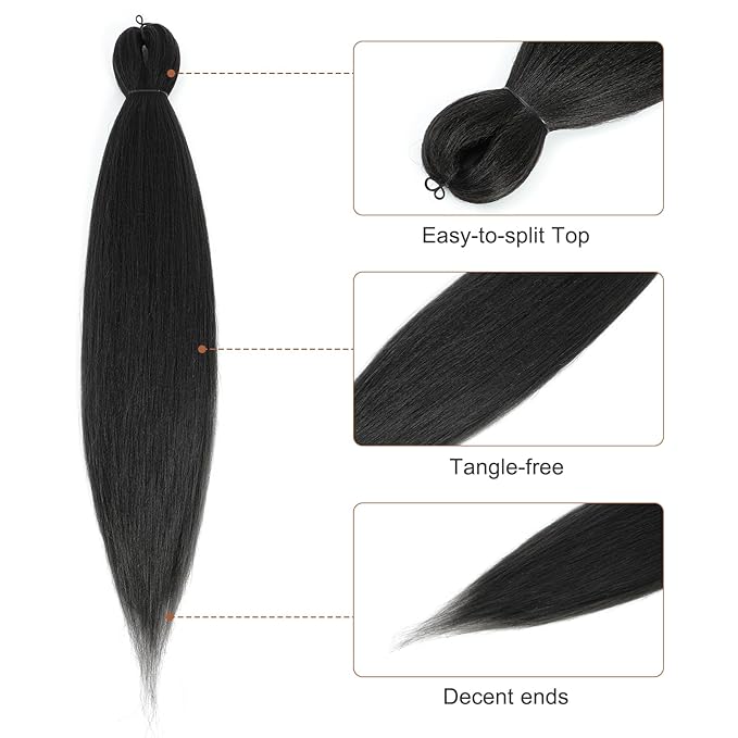 Pre-stretched Braiding Hair - 28 Inch 8 Packs Dark Brown Braiding Hair For Twist or Box Braids, Yaki Texture Hot Water Setting Synthetic Long Braiding Hair Extensions (28 Inch, #2-8P)