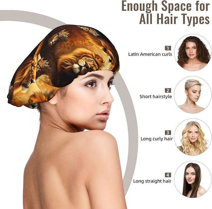 Silk Hair Bonnet for Sleeping, Double Layer Hair Bonnet for Curly Natural Frizz