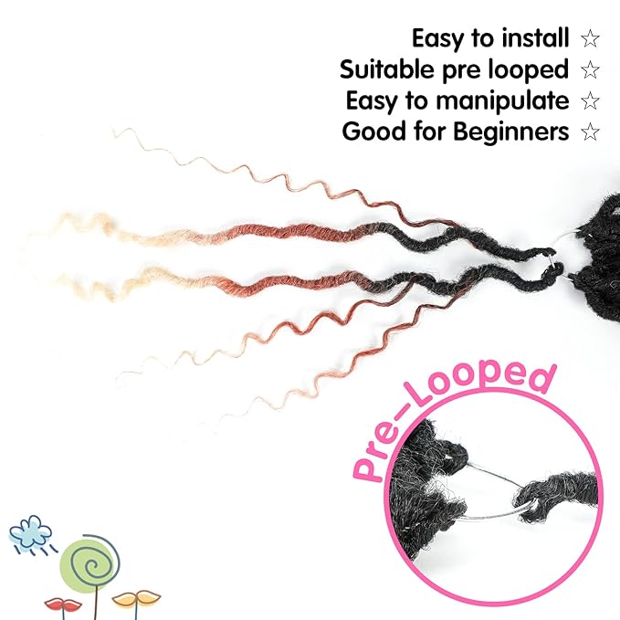 Fulcrum Goddess Locs Crochet Hair 14 Inch, 8 Packs New Faux Locs Crochet Hair for Black Women, Crochet locs with Curly Ends (14Inch (Pack of 8), 1B/30/613#)