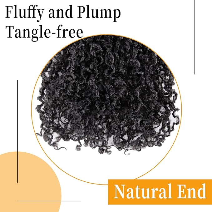 14 Inch Pre-Looped Yanky Twist Crochet Hair, 30 Strands/Pc, Mini Passion Twists, Senegalese Braiding Hair (Natural Black, 8 Pcs/Pack)