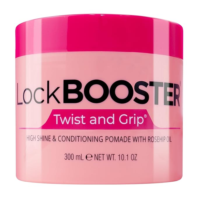 Style Factor Lock BOOSTER Twist & Grip Braid Gel (10.1 Oz.) with Rosehip Oil— Strong Hold, Flake-Free, Frizz-Free Hair Braiding Gel for Defined & Long-Lasting Twists, Locs & Braids
