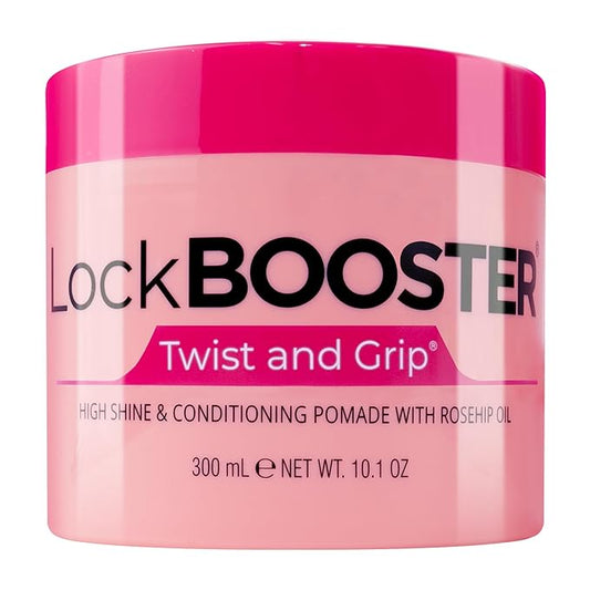 Style Factor Lock BOOSTER Twist & Grip Braid Gel (10.1 Oz.) with Rosehip Oil— Strong Hold, Flake-Free, Frizz-Free Hair Braiding Gel for Defined & Long-Lasting Twists, Locs & Braids