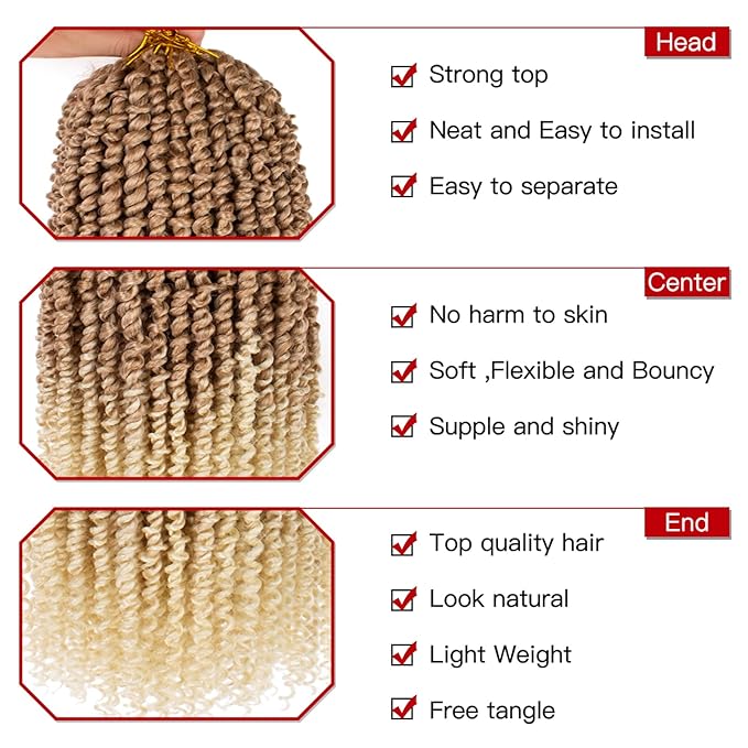 Xtrend 8packs 22inch Pre-twisted Passion Twist Hair Natural Black Pre-looped Passion Twists Crochet Braids Synthetic Hair Extensions Crochet Hair For Women (8packs, 27613#)