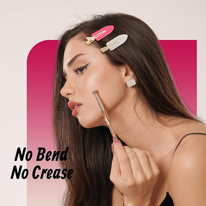 No Bend Hair Clips - Creaseless Flat Duckbill Alligator Barrettes for Hairstyling and Salon Use (8 Pieces, Hot Pink)