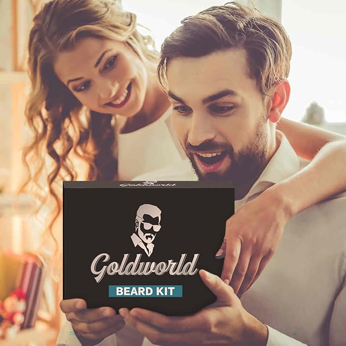 Beard Kit,Beard Grooming Kit w/Beard Wash/Shampoo,2 Packs Beard Oil,Beard Balm,Beard Wash,Brush,Comb,Scissor,Storage Bag,E-Book,Beard Care&Trimming Kit