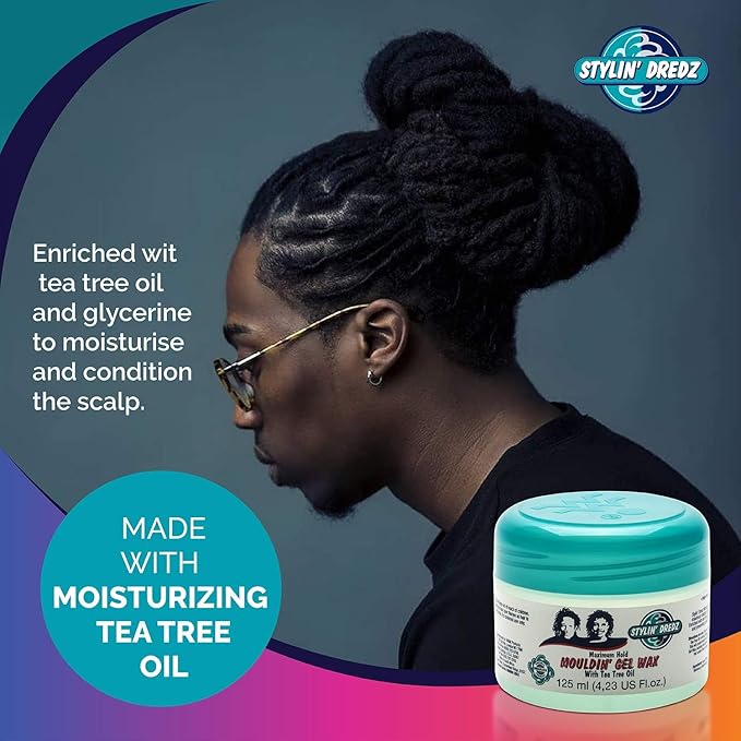 Stylin Dredz Mouldin' Gel Wax - Loc n Twist Gel - Dreadlock Gel Wax with Tea Tree Oil - 125 ml