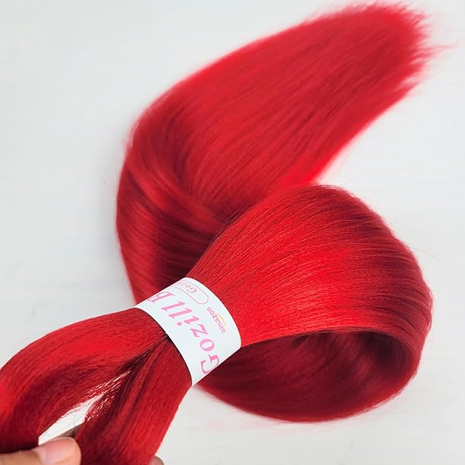 Red Boho Braiding Hair Pre stretched Boho Curly Deep Wave Crochet Boho Braids Prestretched Braiding Hair Extensions Synthetic Hypoallergenic Ez Braid Knotless