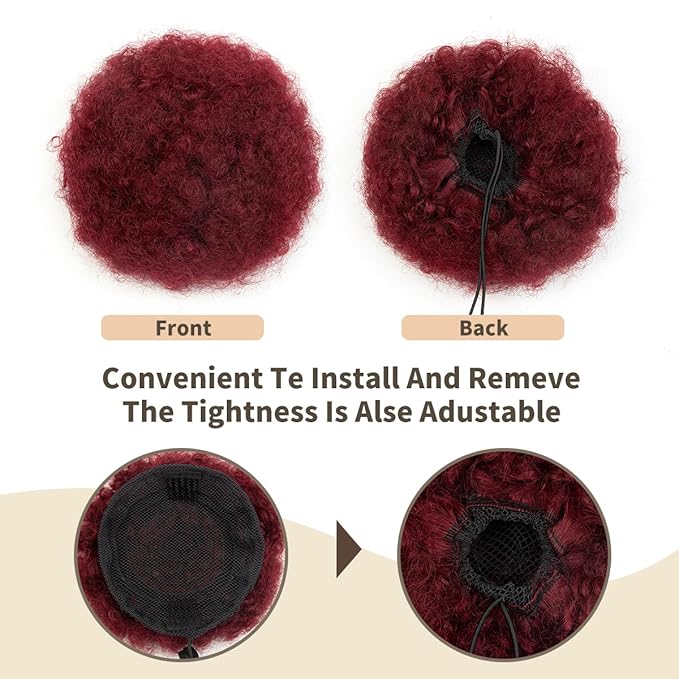 isheeny Medium Human Hair Bun For Girls 5-8 Years Old, Natural Human Hair Drawstring Ponytail Hair Extensions Burg For Little Girls, Curly Bun Hairpiece, Soft, And Durable For Repeated Use