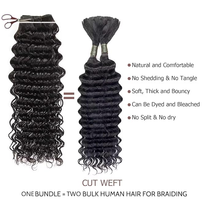 Deep Wave Bundles Human Hair One Bundle Brazilian 26 Inch 12A 100% Unprocessed Double Weft Human Hair Weave Bundles