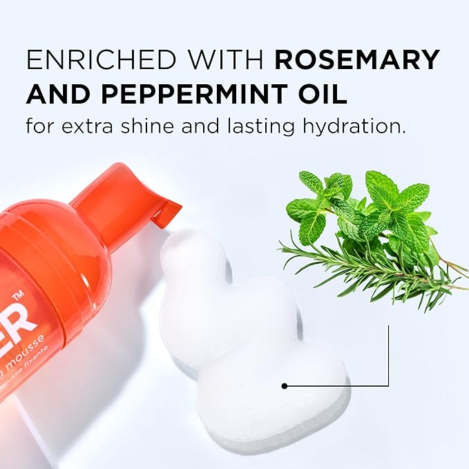 Style Factor EDGE BOOSTER Extra Strength Setting Mousse Travel Size – Frizz Control, Extra Volume, and Conditioning – 2.5oz Blue Sapphire Mousse for Curly Hair